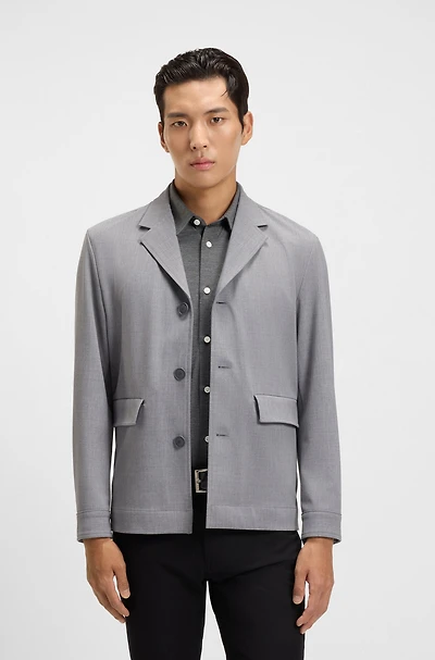Relaxed-fit jacket bonded stretch fabric