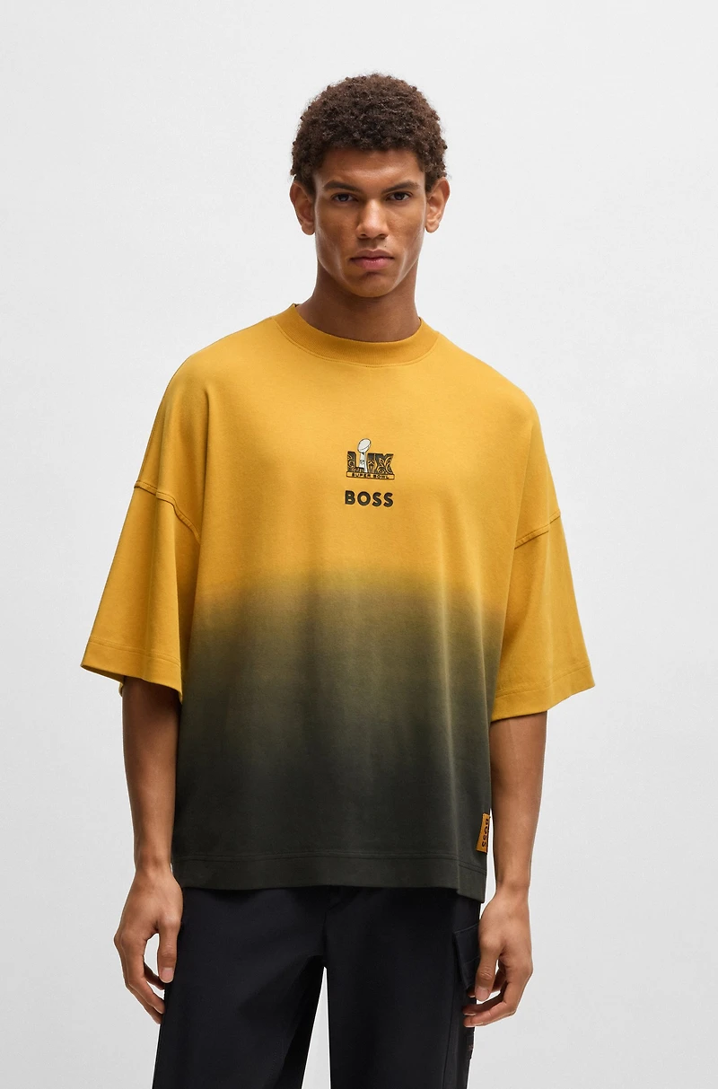 BOSS x NFL cotton T-shirt with gold-tone embroidery