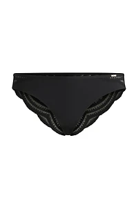 Lace-trim briefs with logo detail