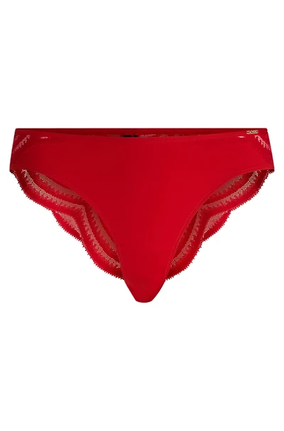 Lace-trim briefs with logo detail