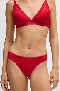 Lace-trim briefs with logo detail