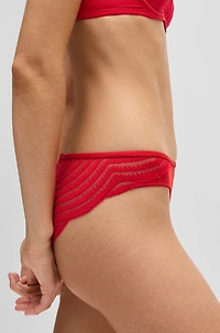 Lace-trim briefs with logo detail