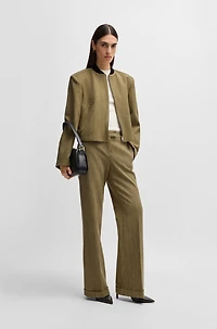 Relaxed-fit jacket herringbone stretch fabric