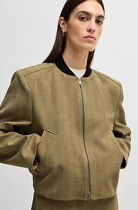 Relaxed-fit jacket herringbone stretch fabric