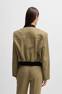 Relaxed-fit jacket herringbone stretch fabric