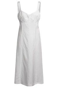 Summery dress with wide straps and seaming detail