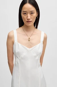 Summery dress with wide straps and seaming detail