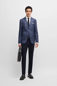 Slim-fit blazer checked virgin wool