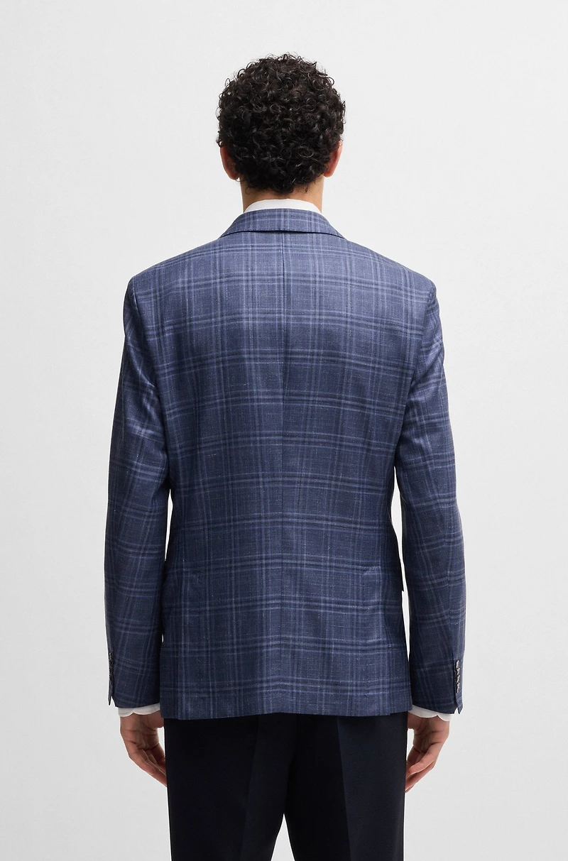 Slim-fit blazer checked virgin wool
