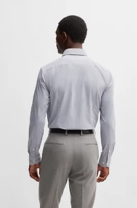Slim-fit shirt striped performance-stretch fabric