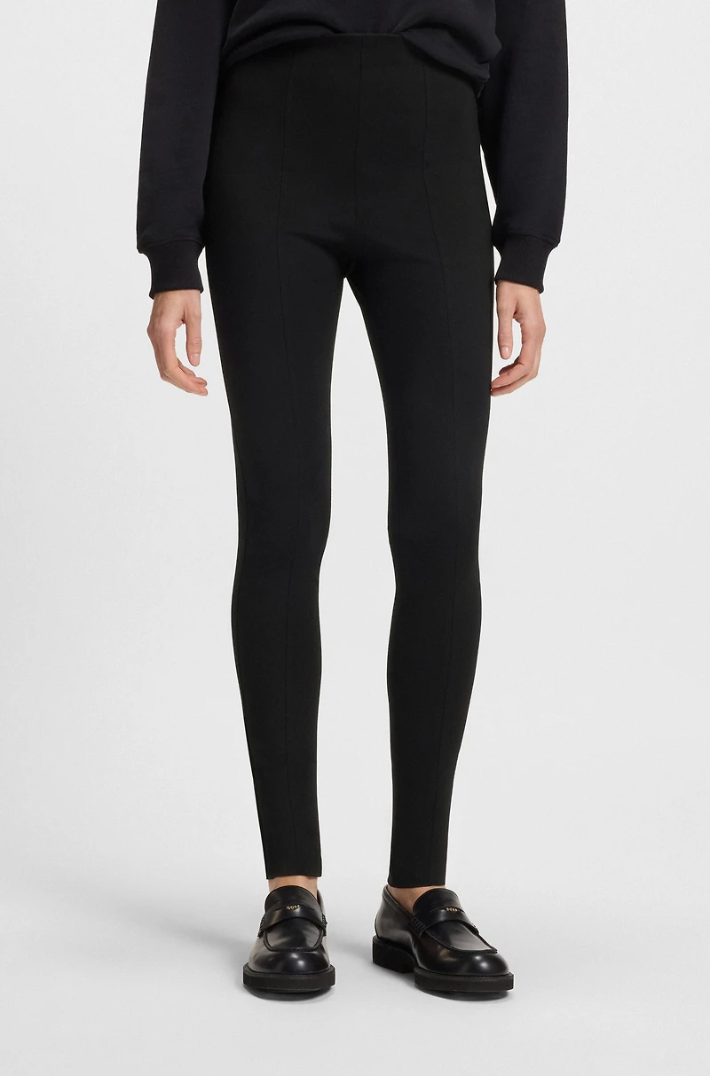 Front-cutline leggings stretch jersey