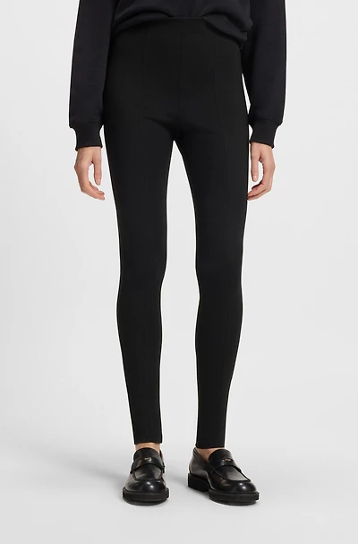 Front-cutline leggings stretch jersey