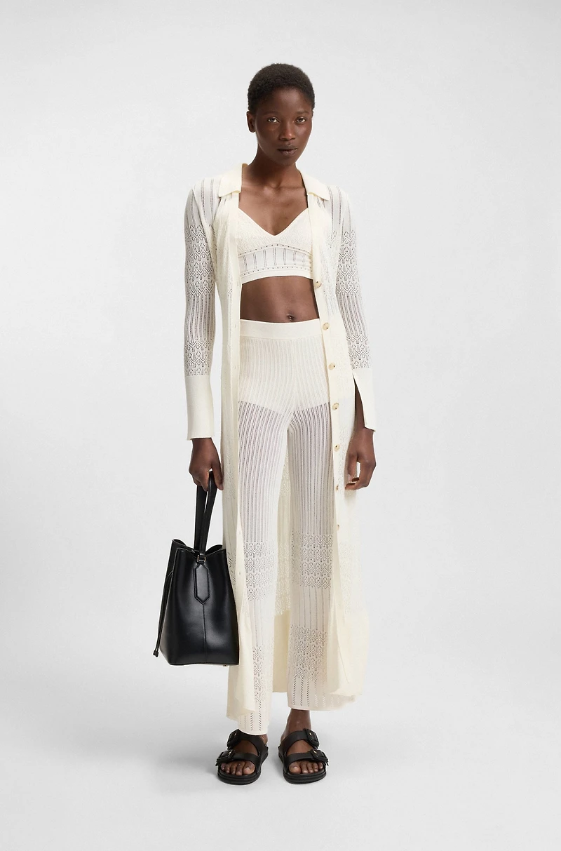 Knitted top stretch fabric with mixed structures