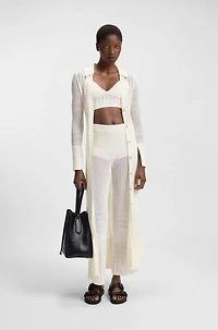 Knitted top stretch fabric with mixed structures