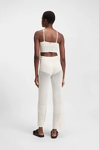 Knitted top stretch fabric with mixed structures