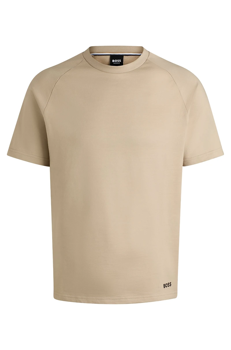 Cotton-terry T-shirt with contrast side panels