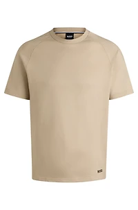 Cotton-terry T-shirt with contrast side panels