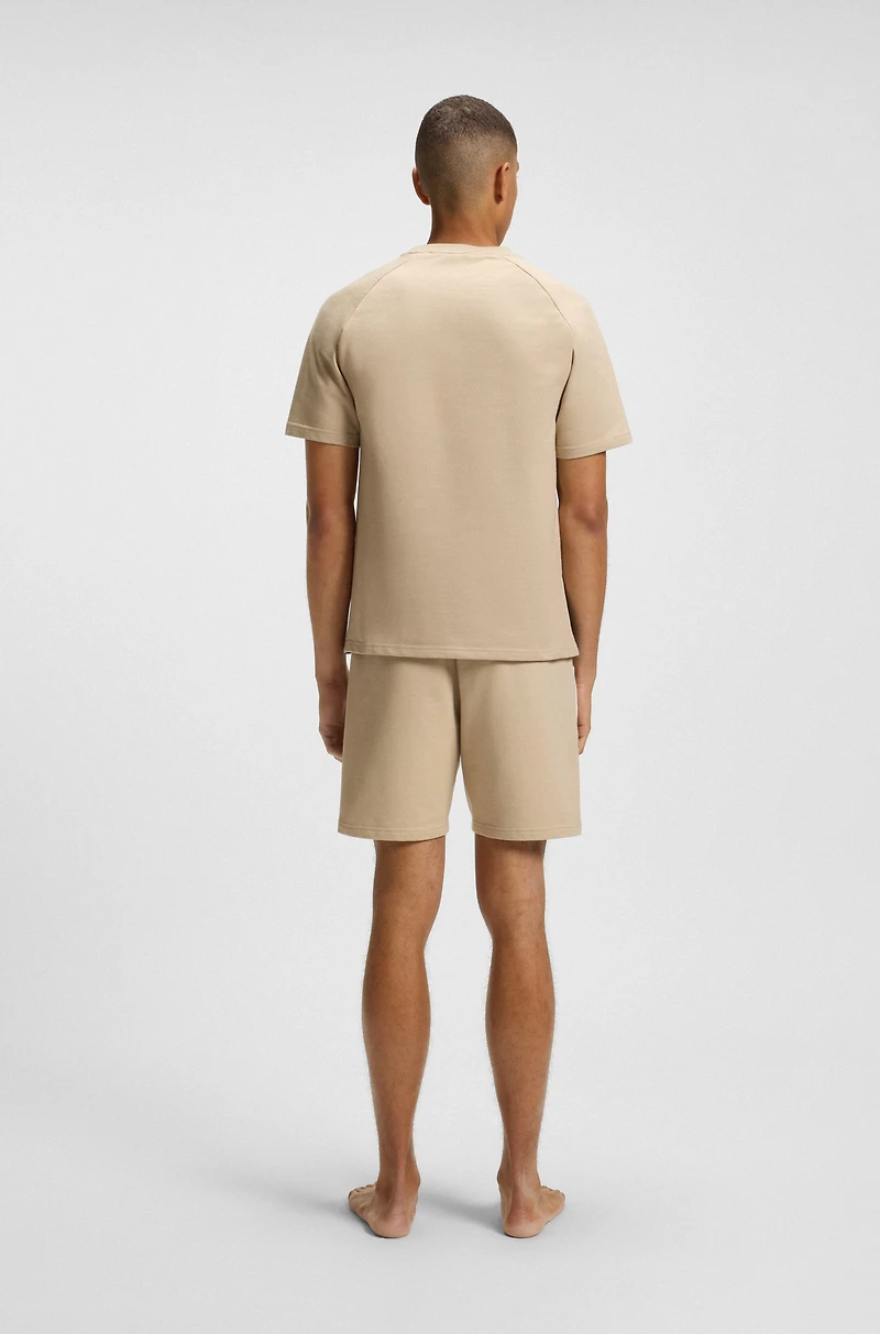 Cotton-terry T-shirt with contrast side panels