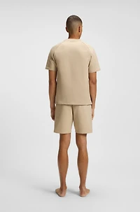Cotton-terry T-shirt with contrast side panels