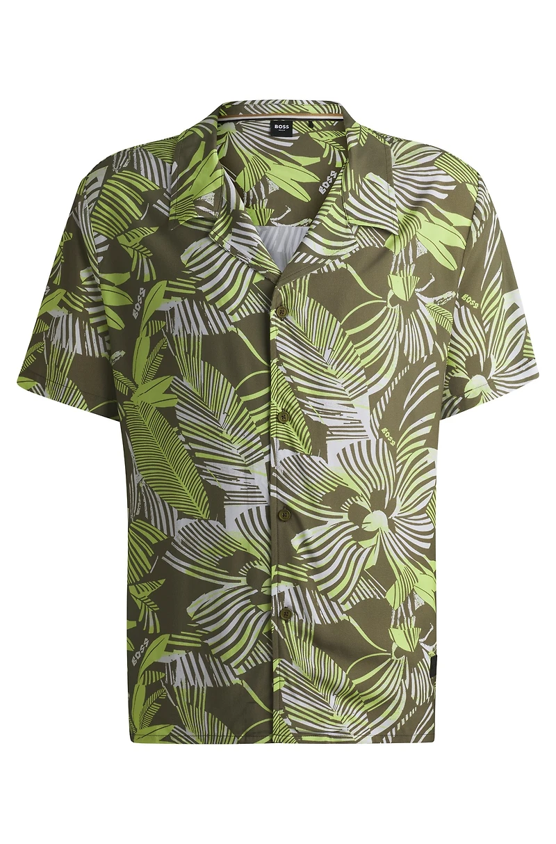 Regular-fit beach shirt with all-over print