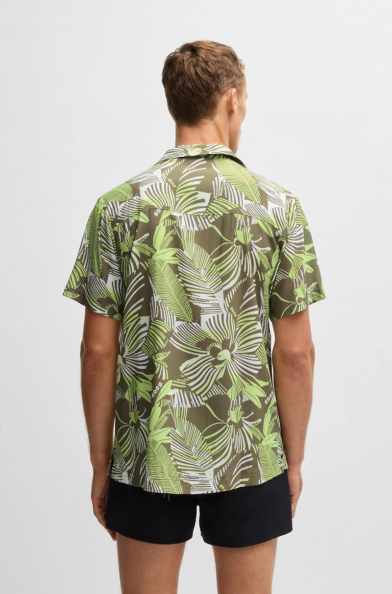 Regular-fit beach shirt with all-over print