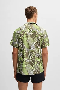 Regular-fit beach shirt with all-over print