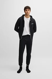 Cotton-terry zip-up hoodie with logo print