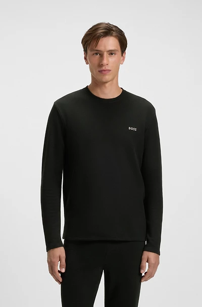 Waffle-structured pajama T-shirt cotton