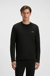 Waffle-structured pajama T-shirt cotton