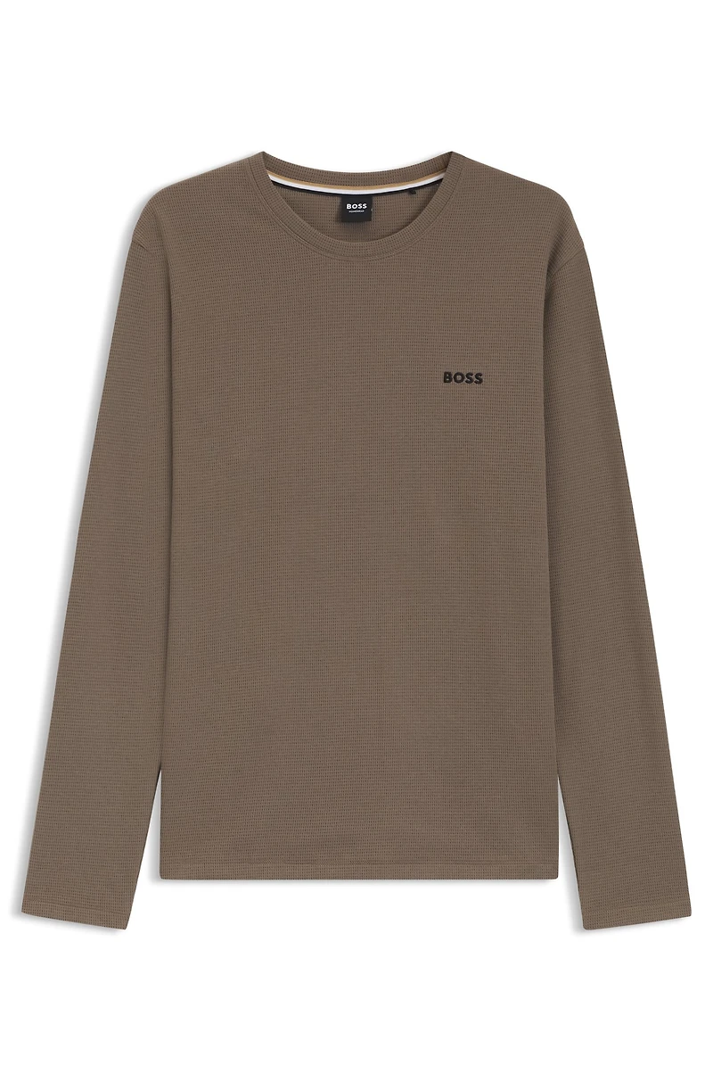 Embroidered-logo pyjama T-shirt a cotton blend