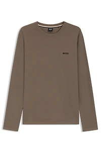 Embroidered-logo pyjama T-shirt a cotton blend