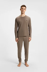 Embroidered-logo pyjama T-shirt a cotton blend