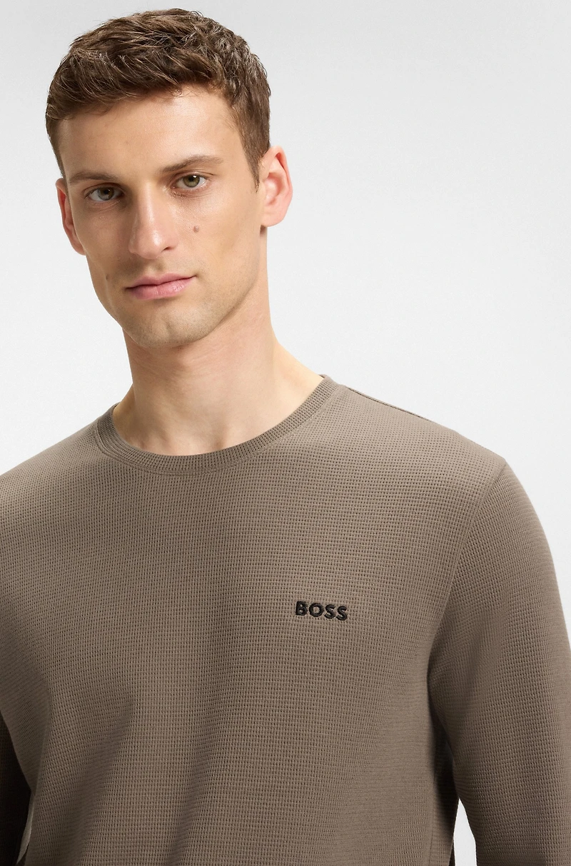 Embroidered-logo pyjama T-shirt a cotton blend