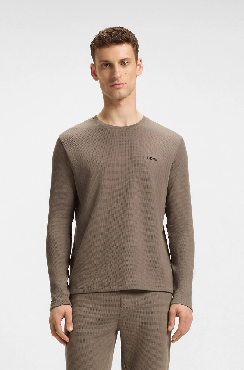 Embroidered-logo pyjama T-shirt a cotton blend