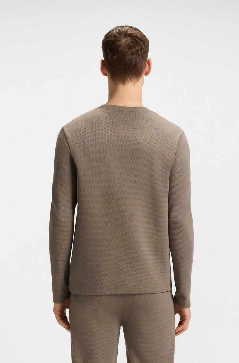 Embroidered-logo pyjama T-shirt a cotton blend