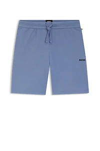 Cotton-blend pajama shorts with embroidered logo