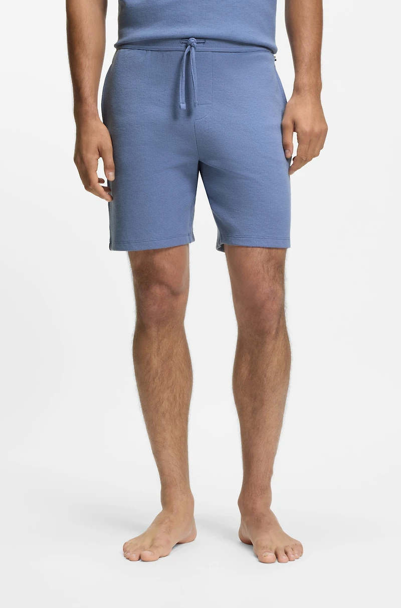 Cotton-blend pajama shorts with embroidered logo