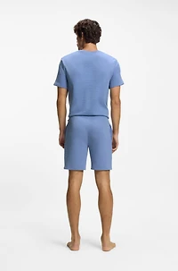 Cotton-blend pajama shorts with embroidered logo