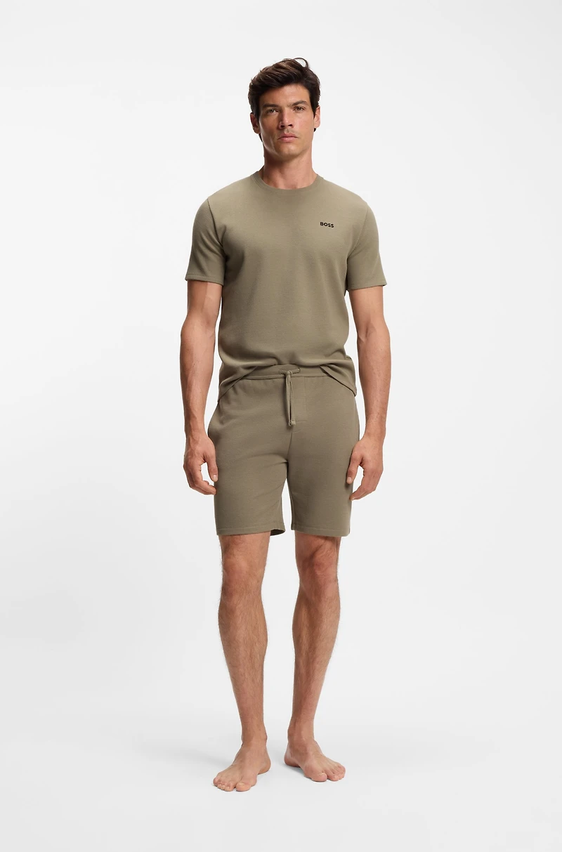 Cotton-blend pajama T-shirt with embroidered logo