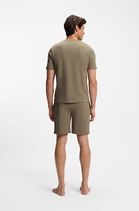 Cotton-blend pajama T-shirt with embroidered logo