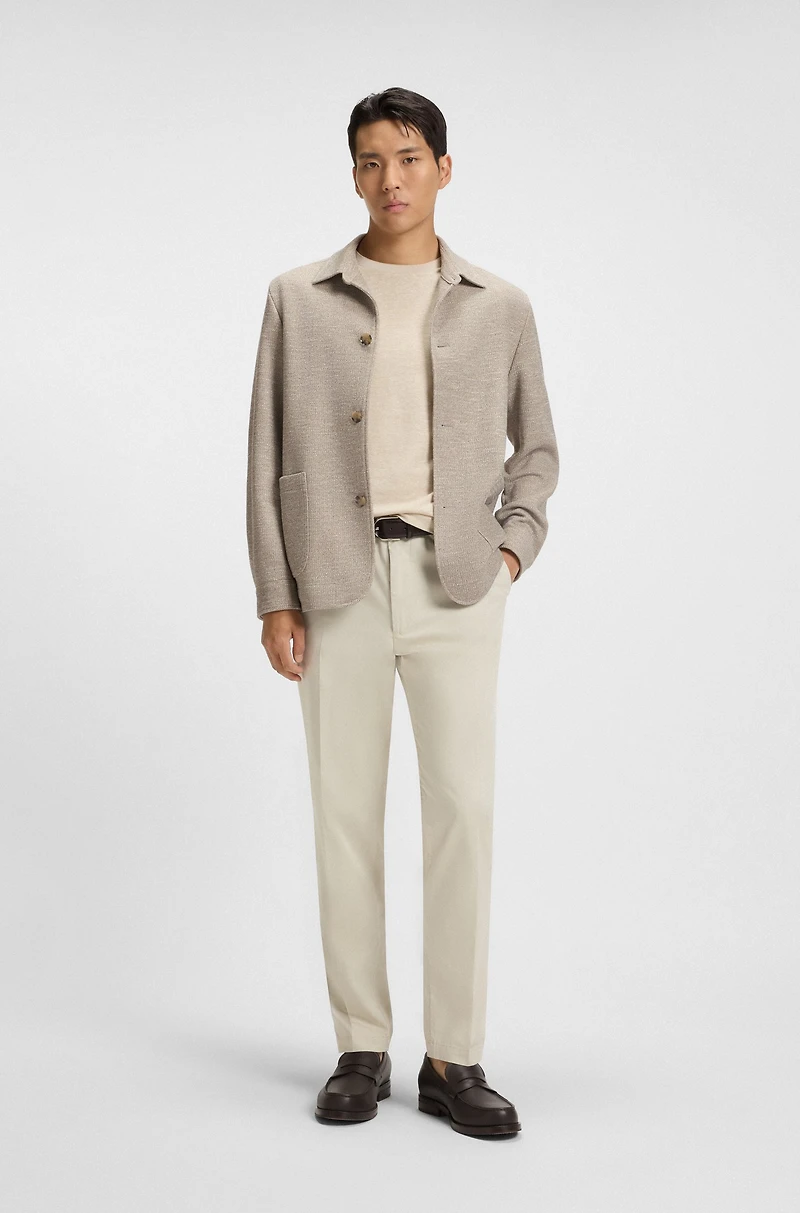 Relaxed-fit overshirt patterned fabric
