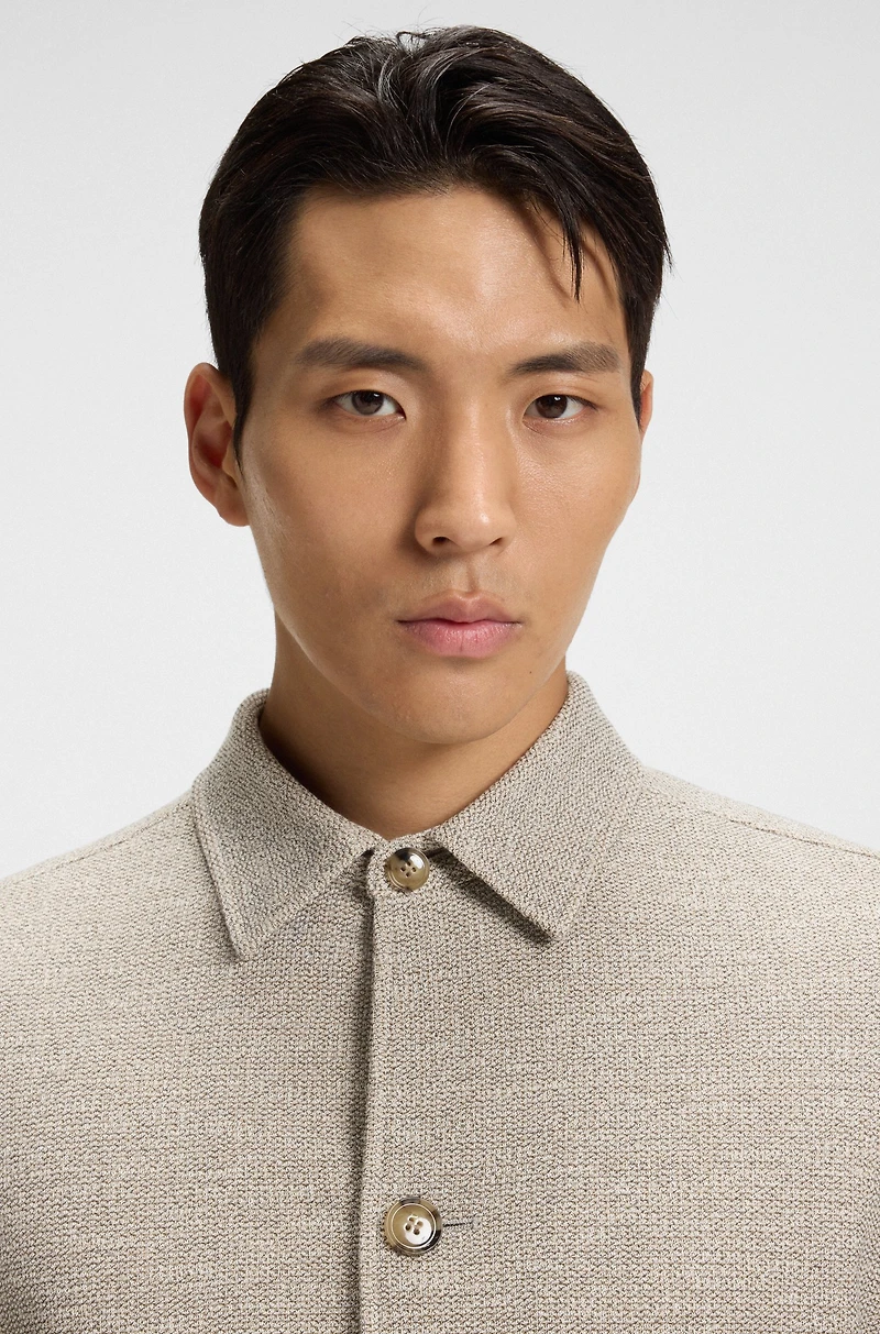 Relaxed-fit overshirt patterned fabric