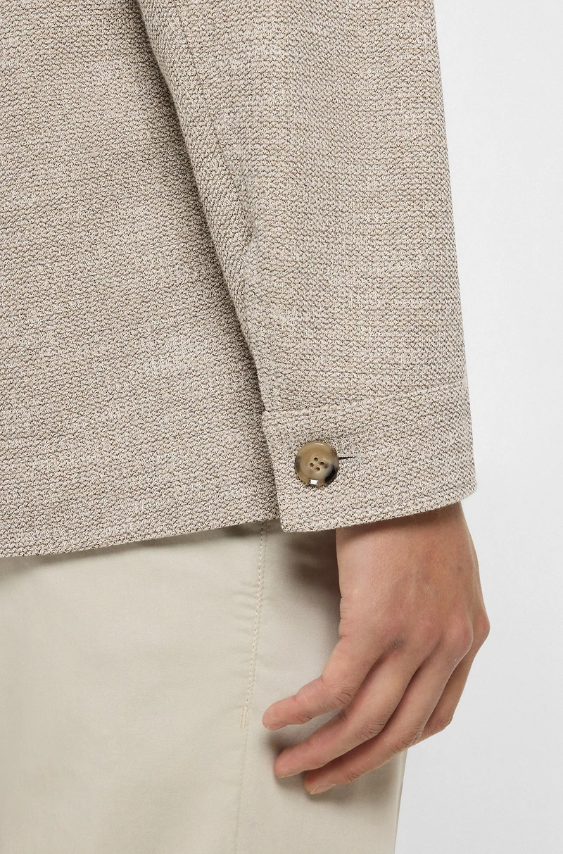 Relaxed-fit overshirt patterned fabric