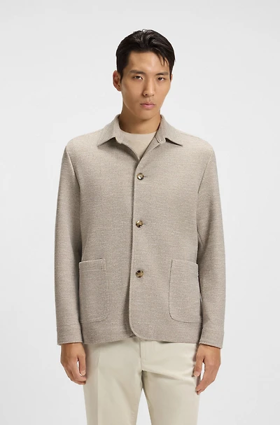 Relaxed-fit overshirt patterned fabric