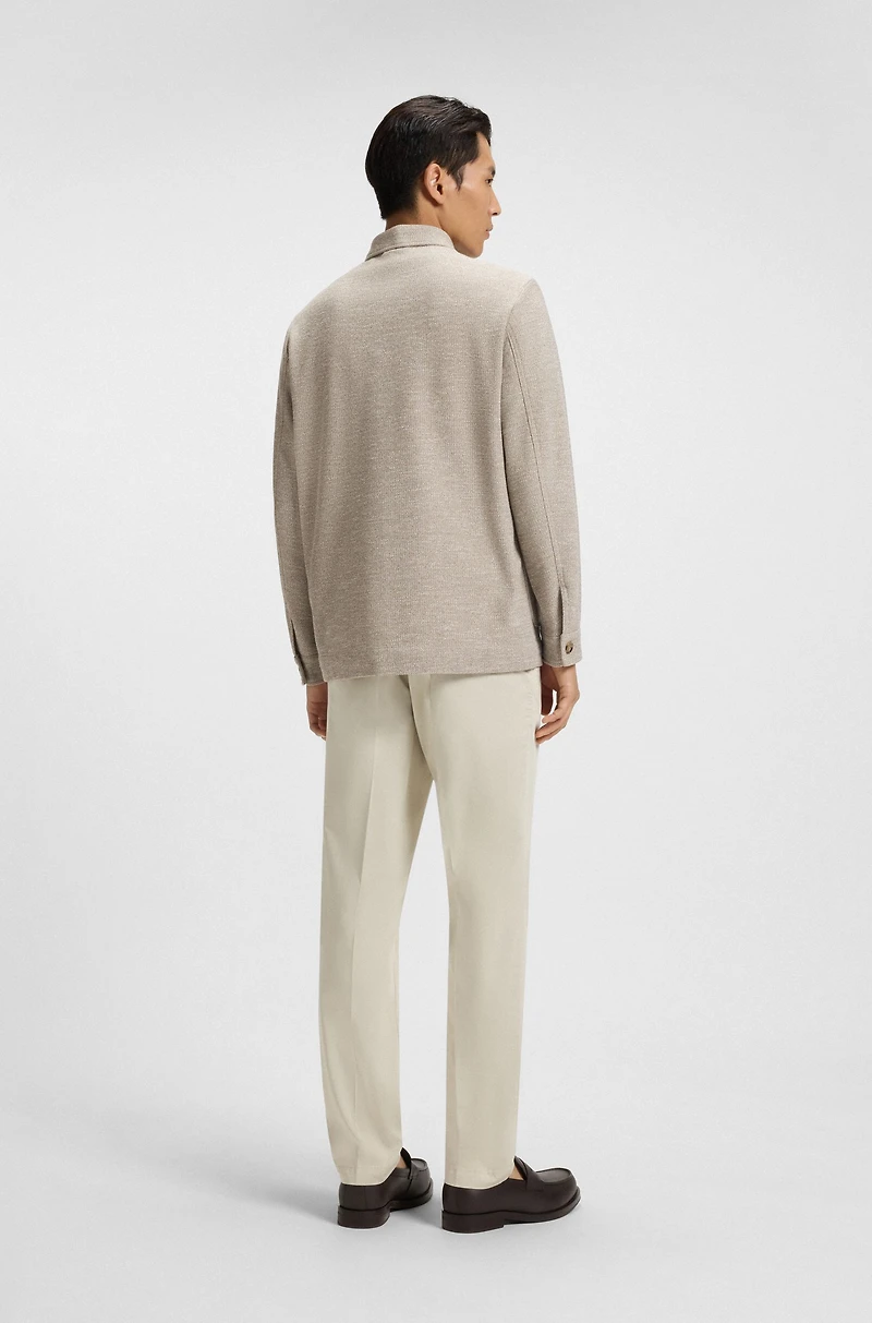 Relaxed-fit overshirt patterned fabric