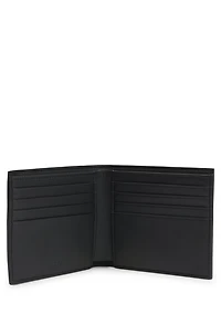 Structured wallet with silver-tone logo