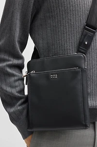 Textured envelope bag with logo hardware
