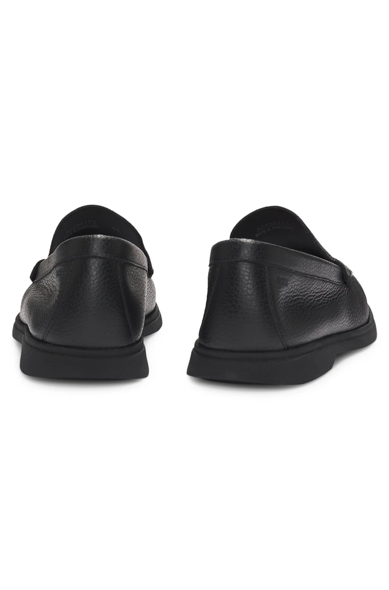 Logo-detail moccasins tumbled leather