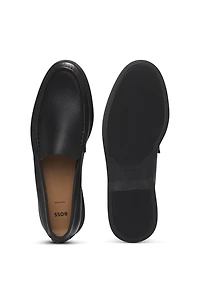 Logo-detail moccasins tumbled leather