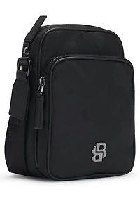 Monogram-jacquard reporter bag with Double B trim